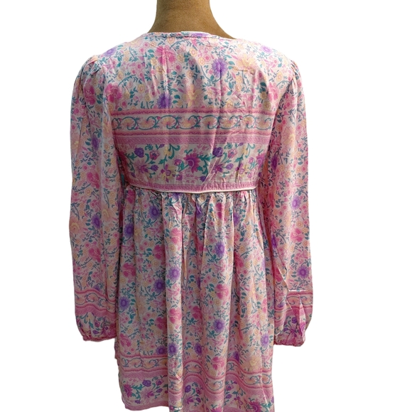 Goodnight Macaroon Floral Cottagecore Tunic Top Dress Medium Babydoll Boho - Picture 3 of 7